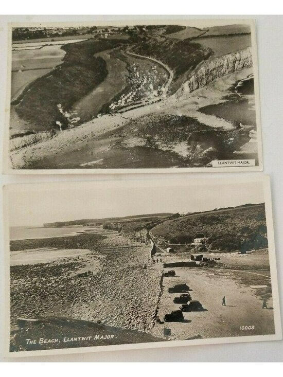unknown Other - REAL PHOTO Postcards Of Llantwit Major Beach in Wales Vintage Ephemera Set BT963